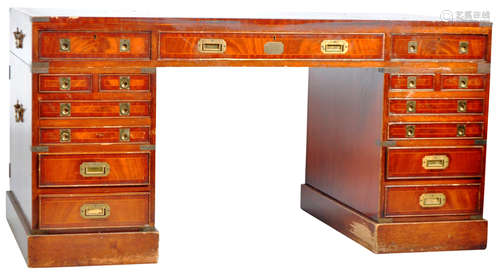 REPRODUCTION VICTORIAN MAHOGANY CAMPAIGN DESK