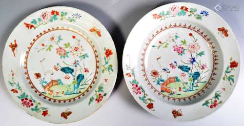 18TH CENTURY CHINESE QIANLONG PORCELAIN PLATE & BOWL