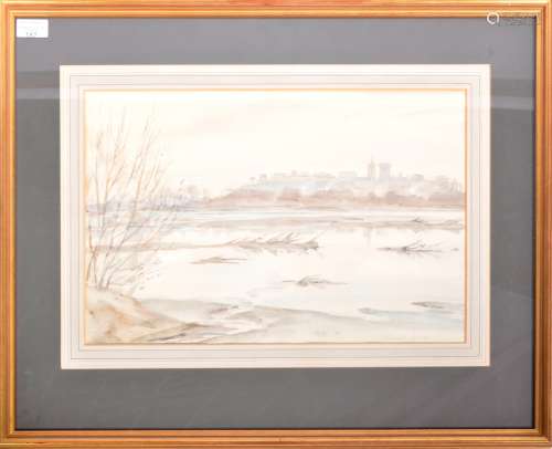 VINCENT LINES 1909-1968 FRAMED AND GLAZED WATERCOLOUR PAINTI...