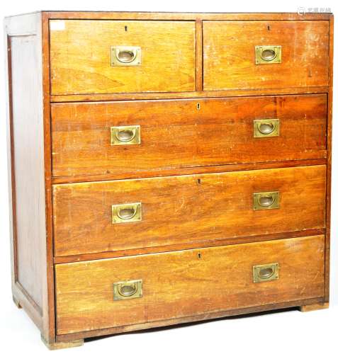 19TH CENTURY VICTORIAN CAMPAIGN CHEST OF DRAWERS