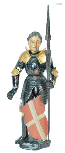 BELIEVED 18TH CENTURY CARVED LIME WOOD FIGURE OF ST. GEORGE