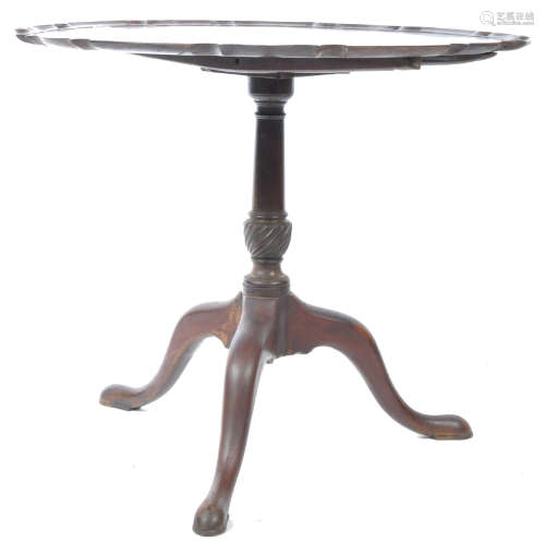 18TH CENTURY MAHOGANY PIE CRUST WINE TABLE / OCCASIONAL TABL...