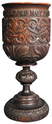 SHAKESPEARE - 19TH CENTURY MULBERRY WOOD GOBLET FROM SHAKESP...
