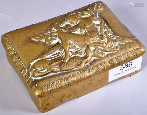 19TH CENTURY ART NOUVEAU HEAVY CAST BRONZE BOX