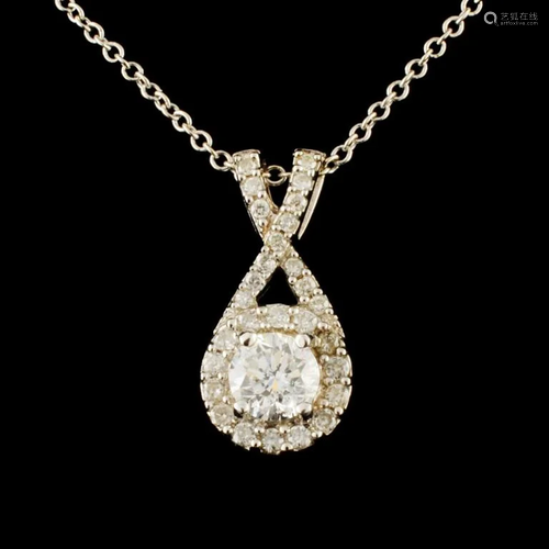 14K Gold 0.51ctw Diamond Pendant