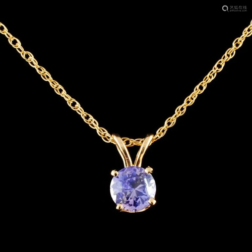 14K Gold 0.73ctw Sapphire Pendant