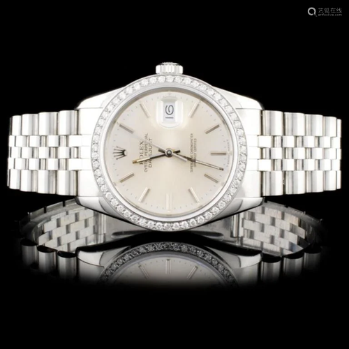 Rolex SS DateJust Diamond 36mm Wristwatch