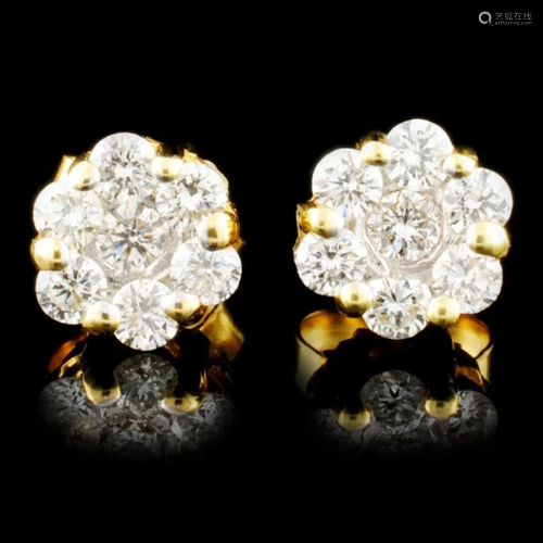 18K Gold 0.47ctw Diamond Earrings