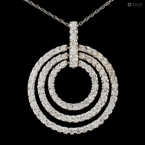 14K Gold 3.15ctw Diamond Pendant