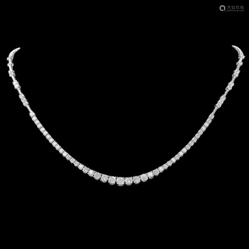 ^18k White Gold 6.00ct Diamond Necklace