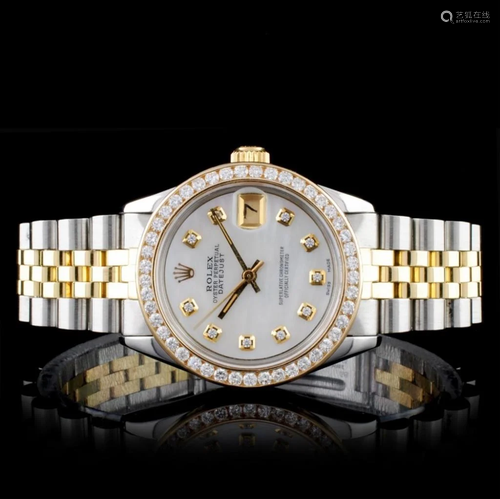 Rolex YG/SS DateJust Diamond Mid-Size 31MM Watch