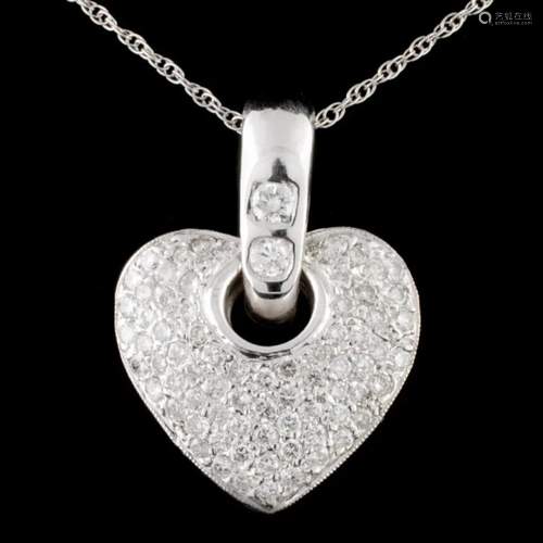 14K White Gold 2.23ctw Diamond Pendant