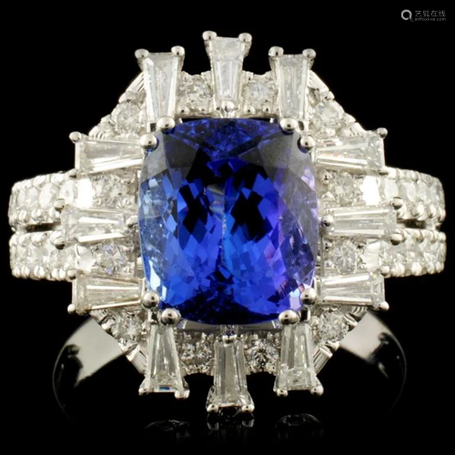 18K Gold 3.59ct Tanzanite & 1.05ctw Diamond Ring