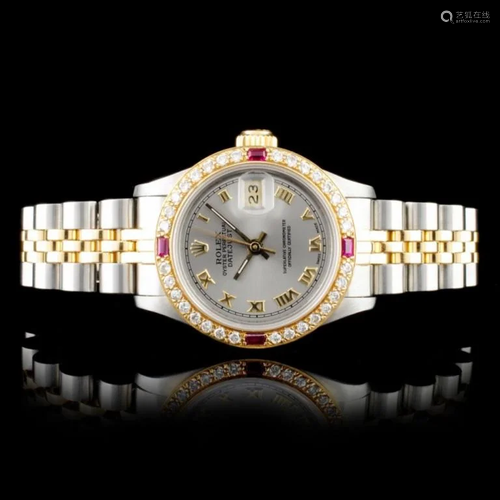 Rolex DateJust 18K/SS 1.00ct Diamond Ladies Watch