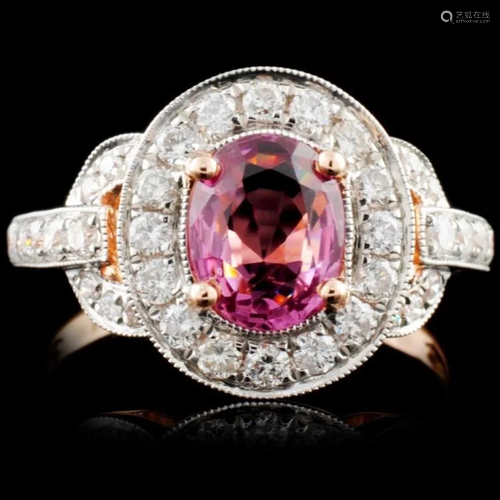 18K Gold 1.30ct Spinel & 0.63ct Diamond Ring