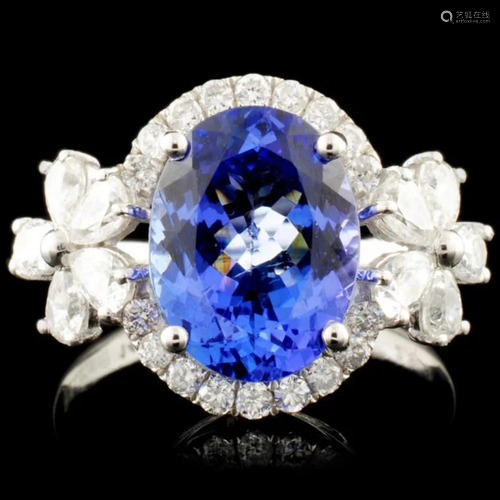 14K Gold 2.90ct Tanzanite & 1.05ctw Diamond Ring