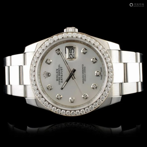 Rolex DateJust 116200 SS 1.35ct Diamond 36MM Watch