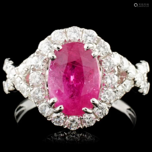 18K Gold 2.81ct Ruby & 1.00cw Diamond Ring