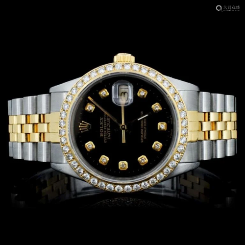 Rolex YG/SS DateJust Diamond 36MM Watch