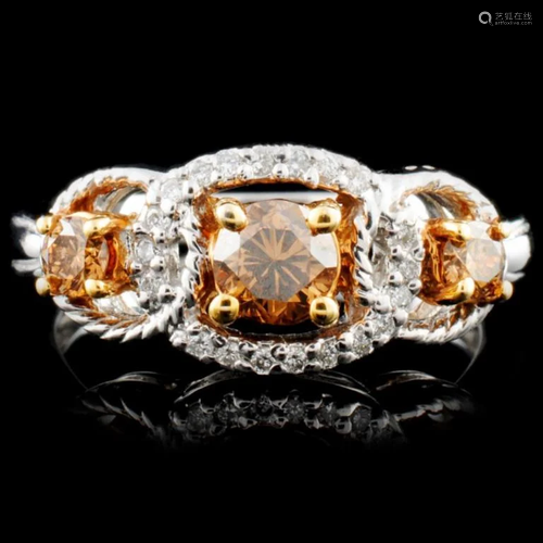 14K Gold 0.62ctw Fancy Color Diamond Ring