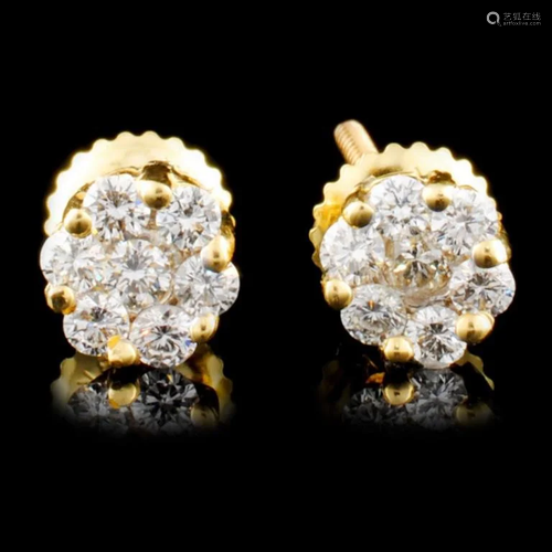 18K Gold 0.46ctw Diamond Earrings