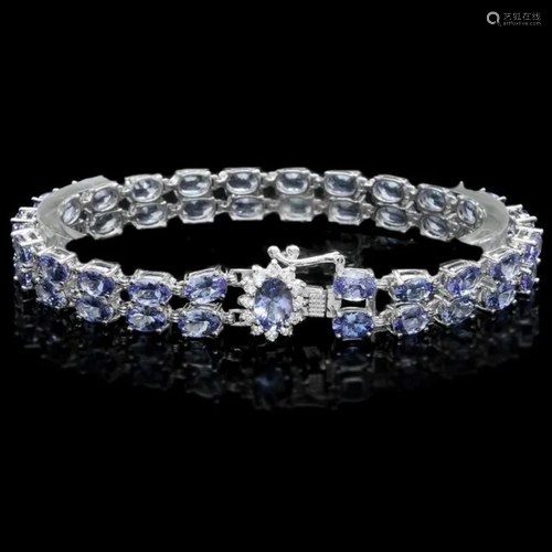 `14k Gold 20.00ct Tanzanite & 0.50ct Diamond Brace