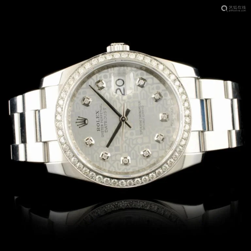 Rolex DateJust 116200 SS 1.35ct Diamond 36MM Watch