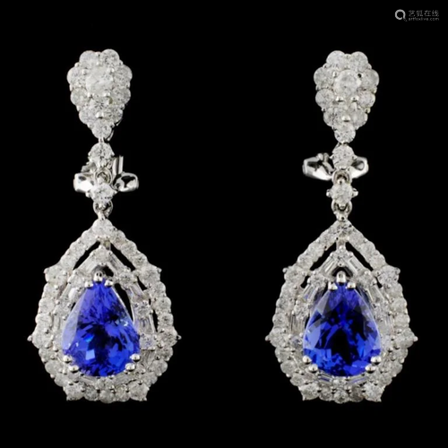 18K White Gold 3.54ct Tanzanite & 1.94ct Diamond E