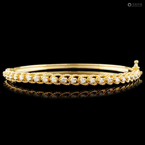 14K Gold 0.78ctw Diamond Bangle