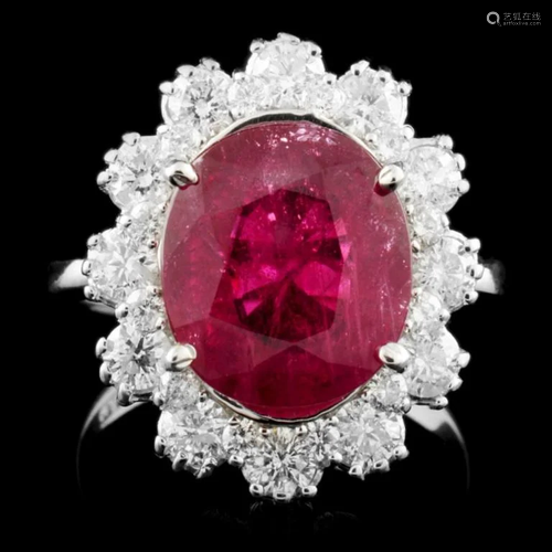 14K Gold 5.06ct Ruby & 1.24ctw Diamond Ring