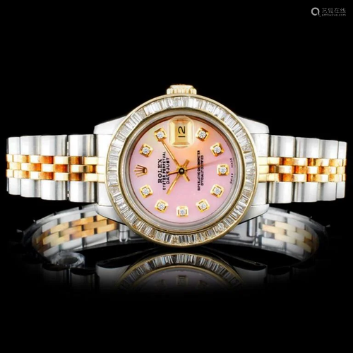 Rolex YG/SS DateJust 2.00ct Diamond Ladies Wristwa