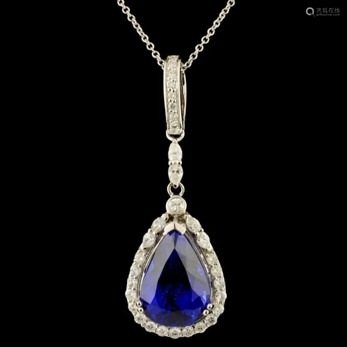 18K Gold 11.41ct Tanzanite & 1.02ctw Diamond Penda