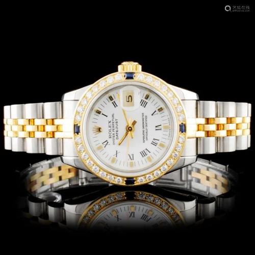 Rolex DateJust YG/SS Diamond Wristwatch