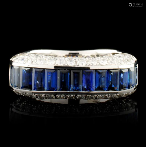 18K Gold 2.06ct Sapphire & 1.15ctw Diamond Ring