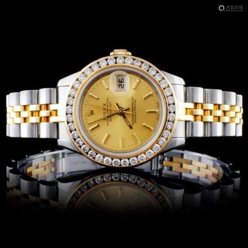 Rolex YG/SS DateJust 1.00ct Diamond Ladies Watch