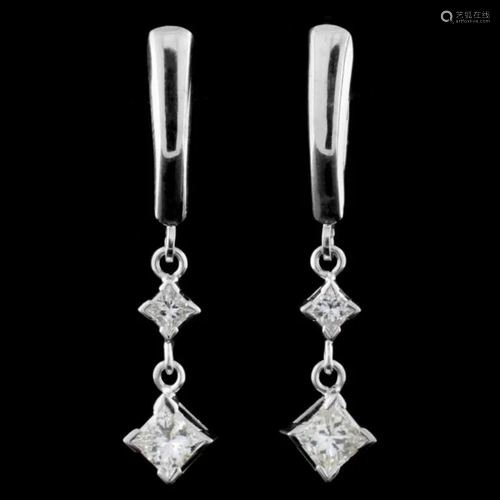 14K Gold 1.60ctw Diamond Earrings