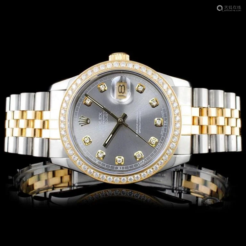 Rolex DateJust 18K/SS Diamond 36mm Watch