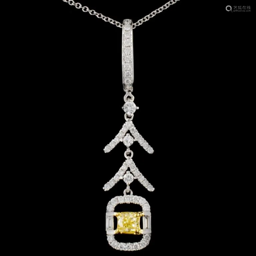 18K Gold 0.71ctw Fancy Diamond Pendant