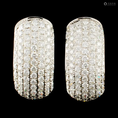 18K Gold 1.78ctw Diamond Earrings