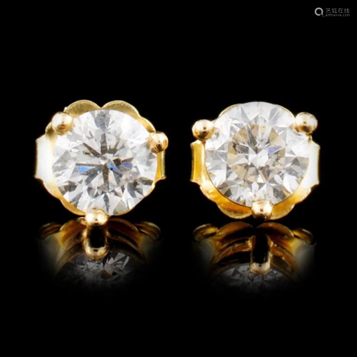 14K Gold 1.00ctw Diamond Earrings