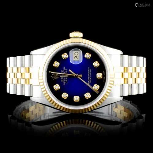 Rolex Two-Tone 36MM DateJust Diamond Wristwatch