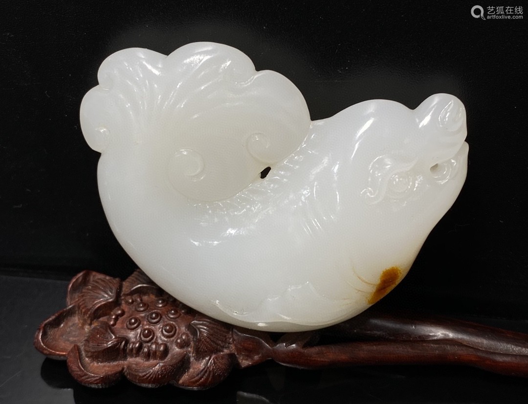 Hetian jade sheep fat white jade fish jumps over Longmen－【Deal Price ...