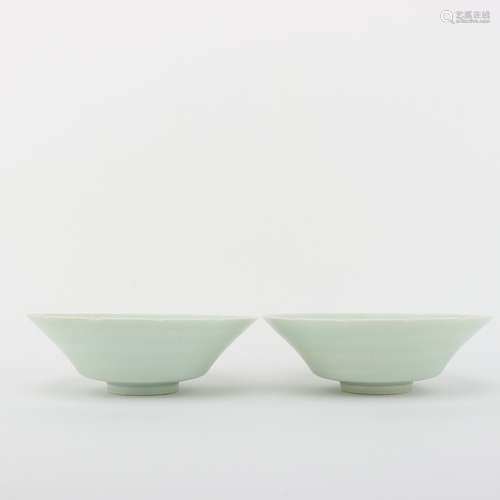 A Pair of Misty Blue Bowls