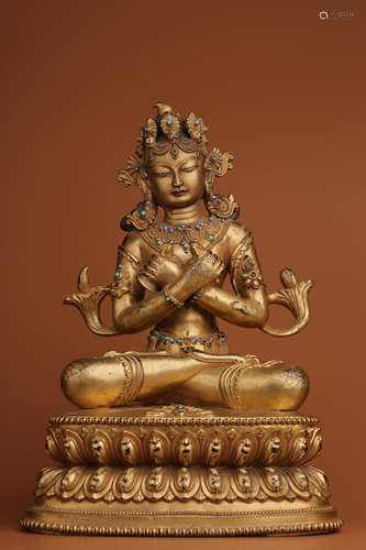 Gilt Copper Statue of Seated Vajradhara