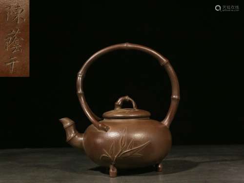 Overseas Backflow. Old Collection.Loop-handled Zisha Teapot