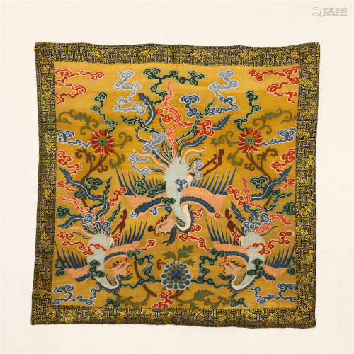 A CHINESE EMBROIDERY PHOENIX