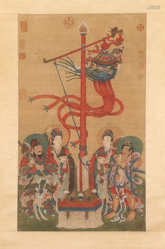 A CHINESE PAINTING OF FIGURE STORY