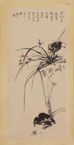 A CHINESE PAINTING OF BIRDS AND FLOWERS