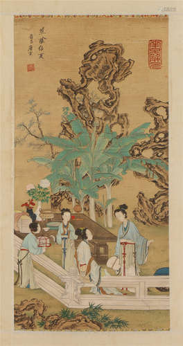 A CHINESE PAINTING OF FIGURE STORY