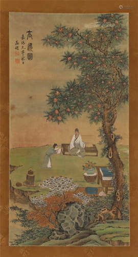 A CHINESE PAINTING OF FIGURE STORY